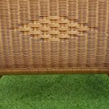 Bed wood and rattan 1960