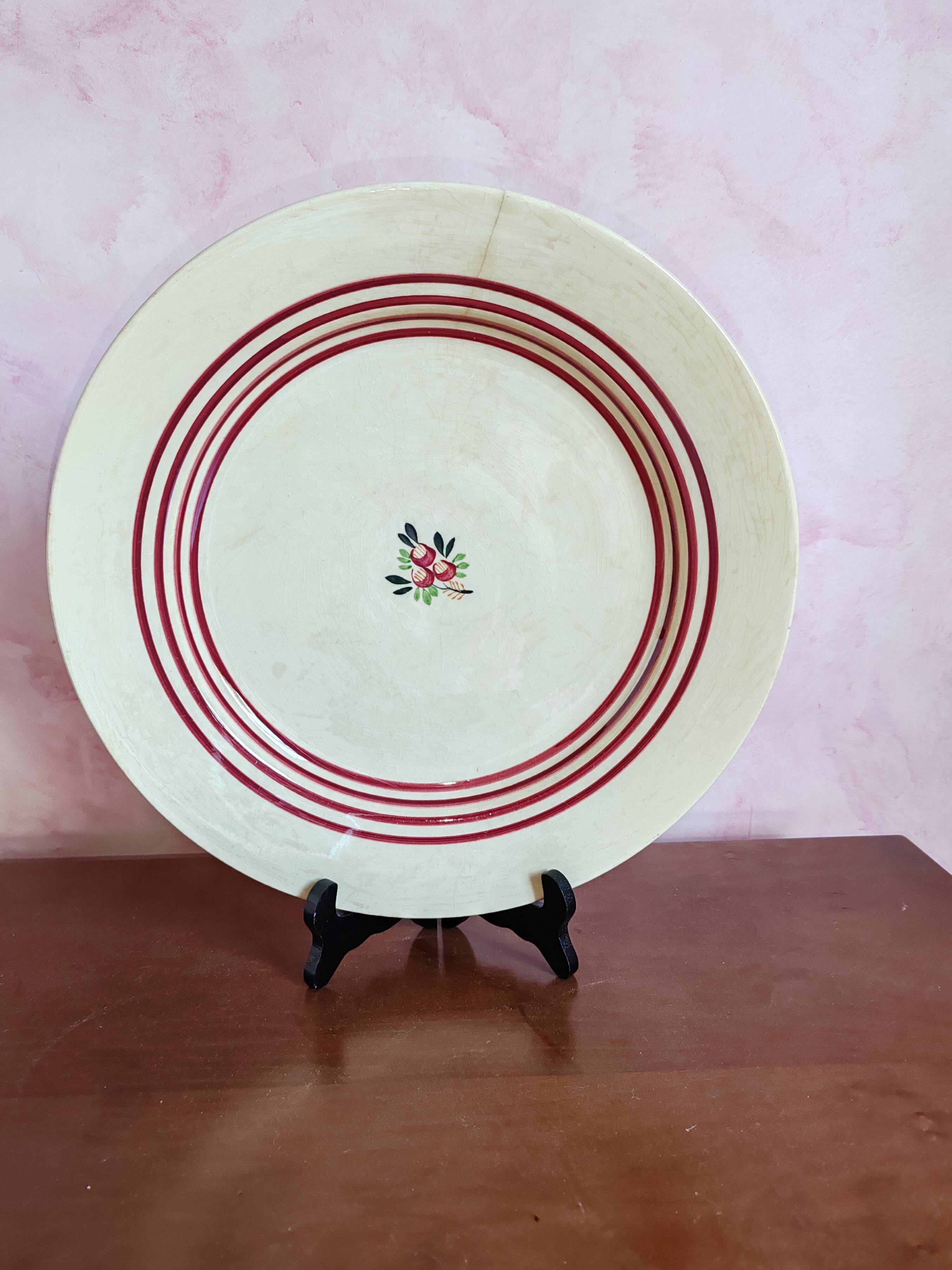 Old Gien earthenware plate