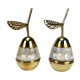 Duo of pear boxes in mother-of-pearl and brass 80s