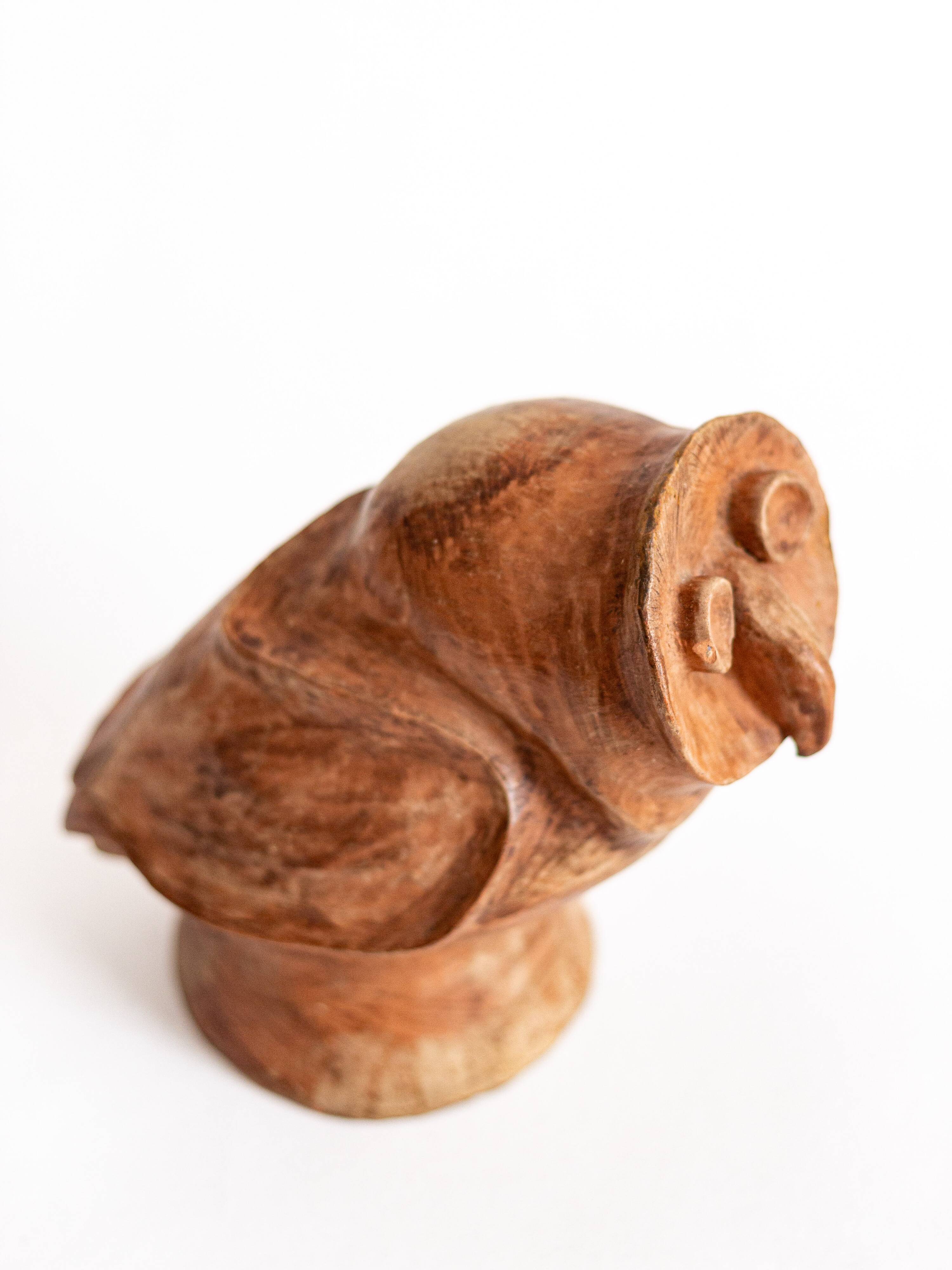 Terracotta owl, anonymous work, circa 1960s