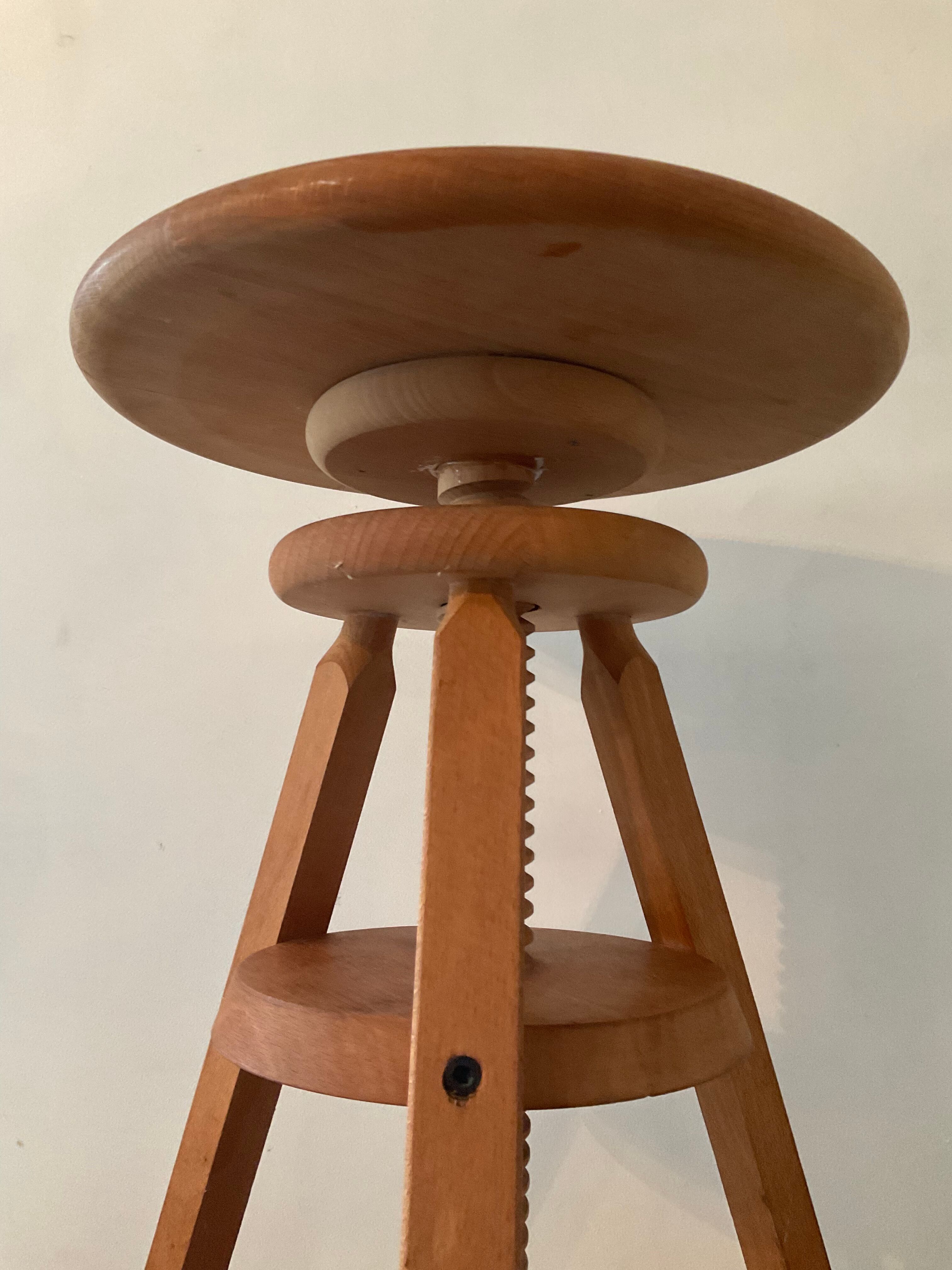 Vintage wooden tripod stool