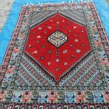 Old oriental carpet in handmade wool 200 x 150 cm