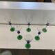 A Set of 6 Hand-blown Emerald Green Cobalt Blue Stem Champagne Flutes Art