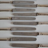 12 dessert knives old metal silver monogram