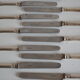 12 dessert knives old metal silver monogram