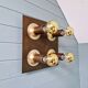 Space Age Wall Light/Ceiling Light in brass, Cosack Leuchten, 1970