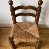 Low straw chair