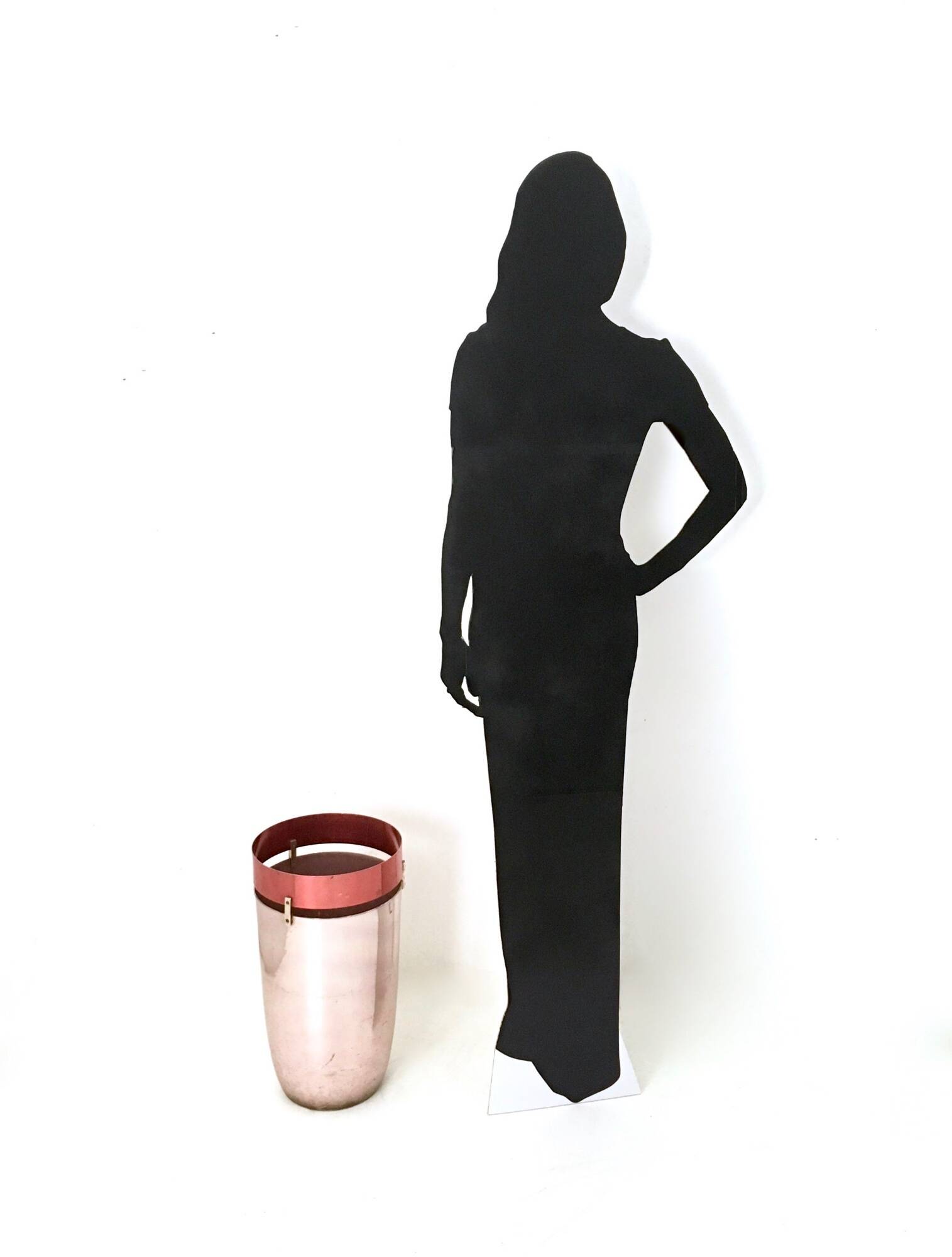 Old Rose Aluminum Umbrella Stand by Ettore Sottsass Produced by Rinnovel