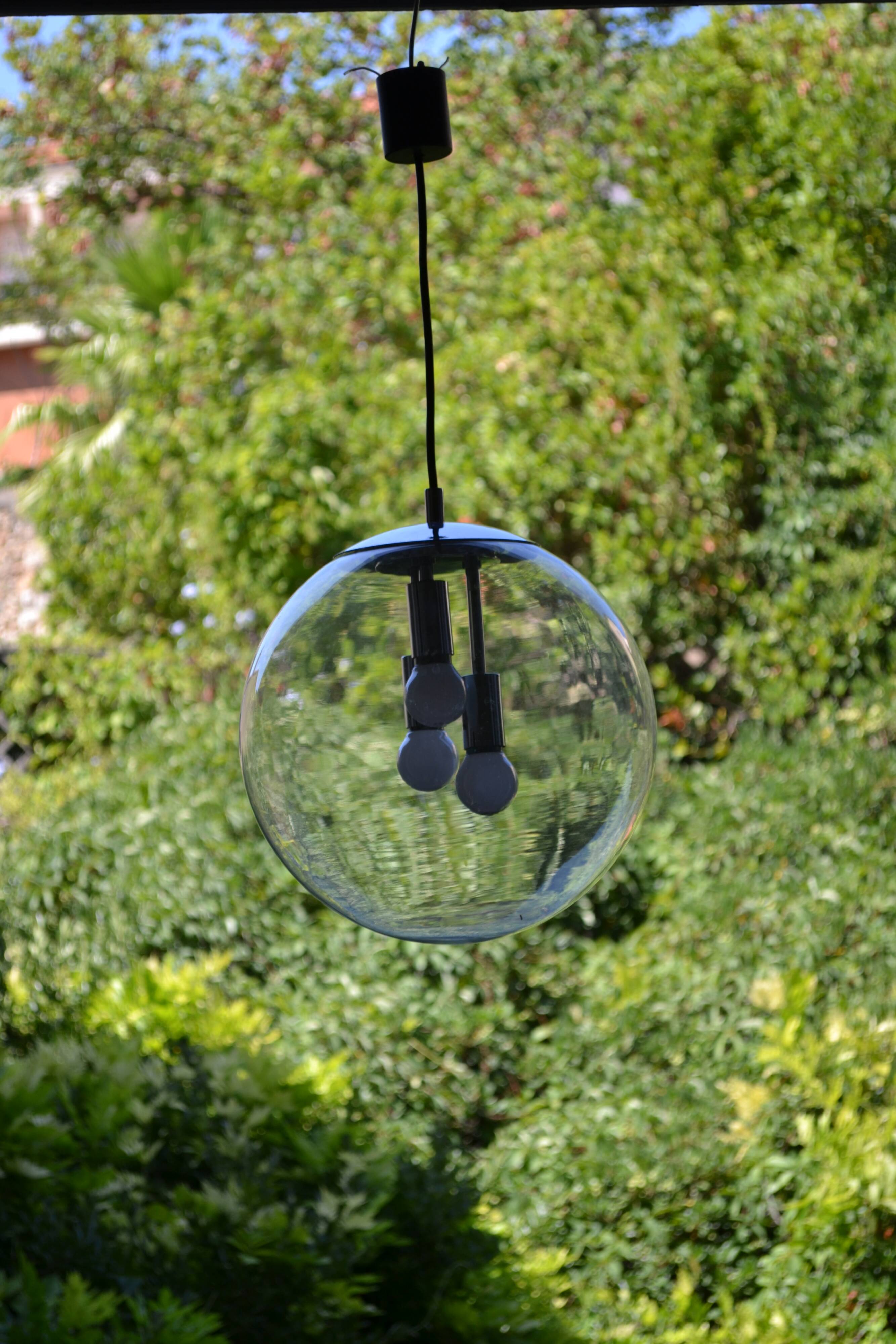 Chandelier pendant lamp Doria Leuchten West Germany 1960