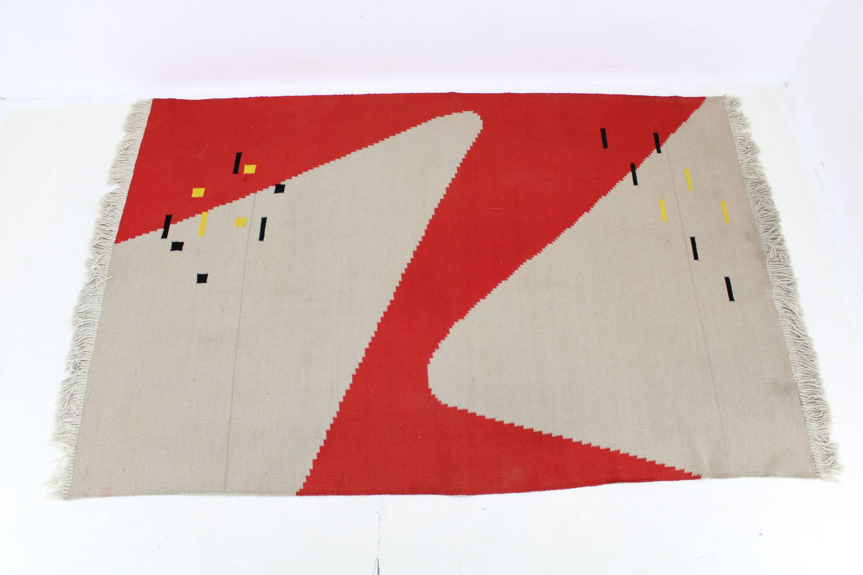 1960s Wool Abstract Rug, Czechoslovakia