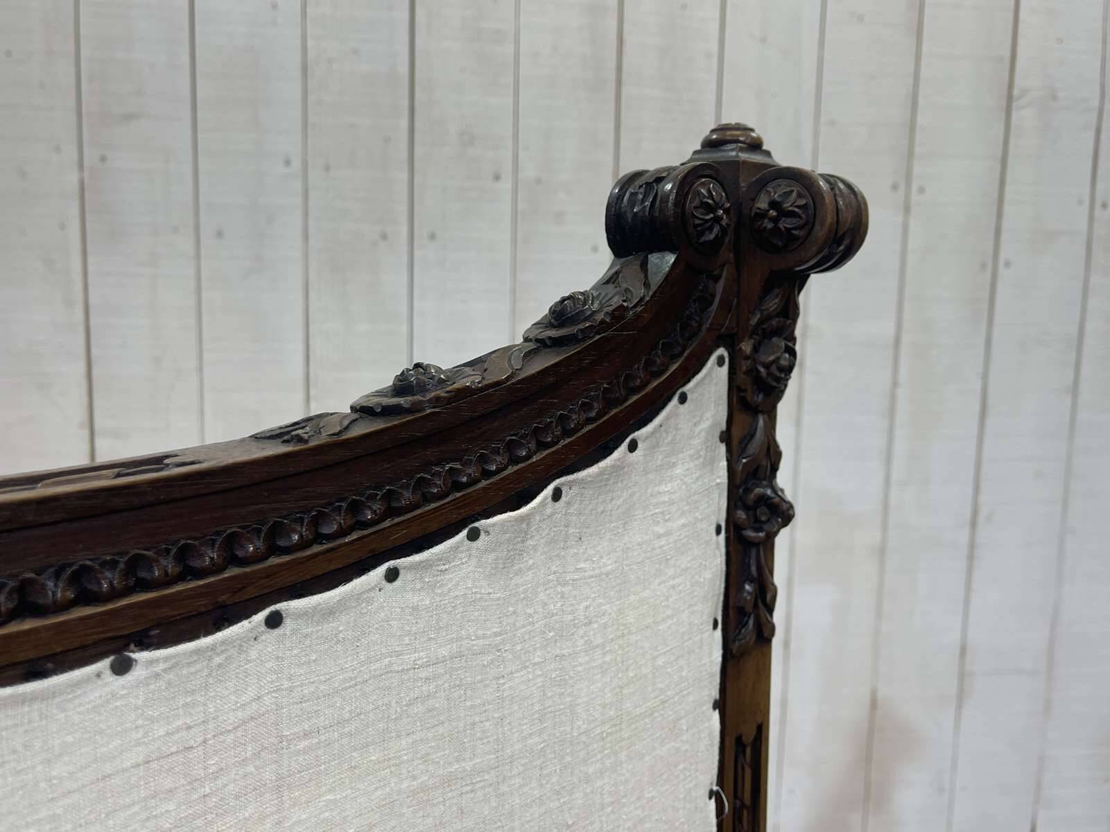 Walnut fireplace screen from the early 20th century