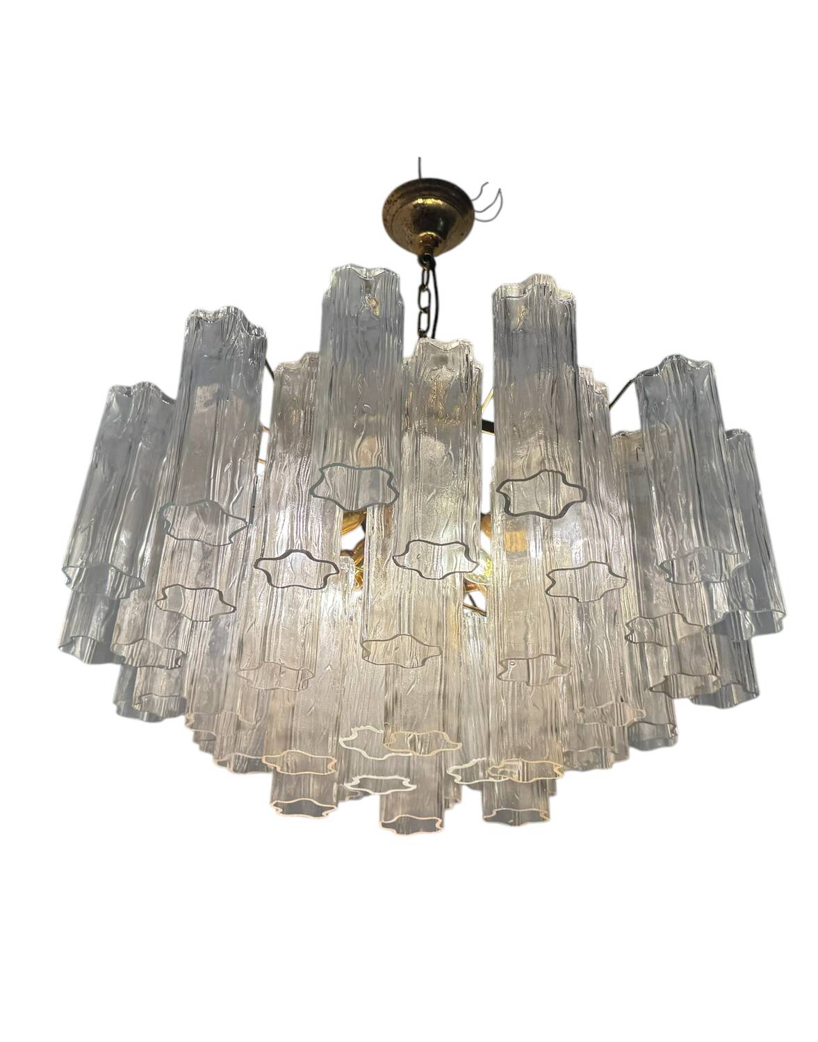 Chandelier en verre de Murano Tronchi des années 1970