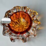 Orange Sommerso ashtray by Seguso, Murano glass, Italy, 1970