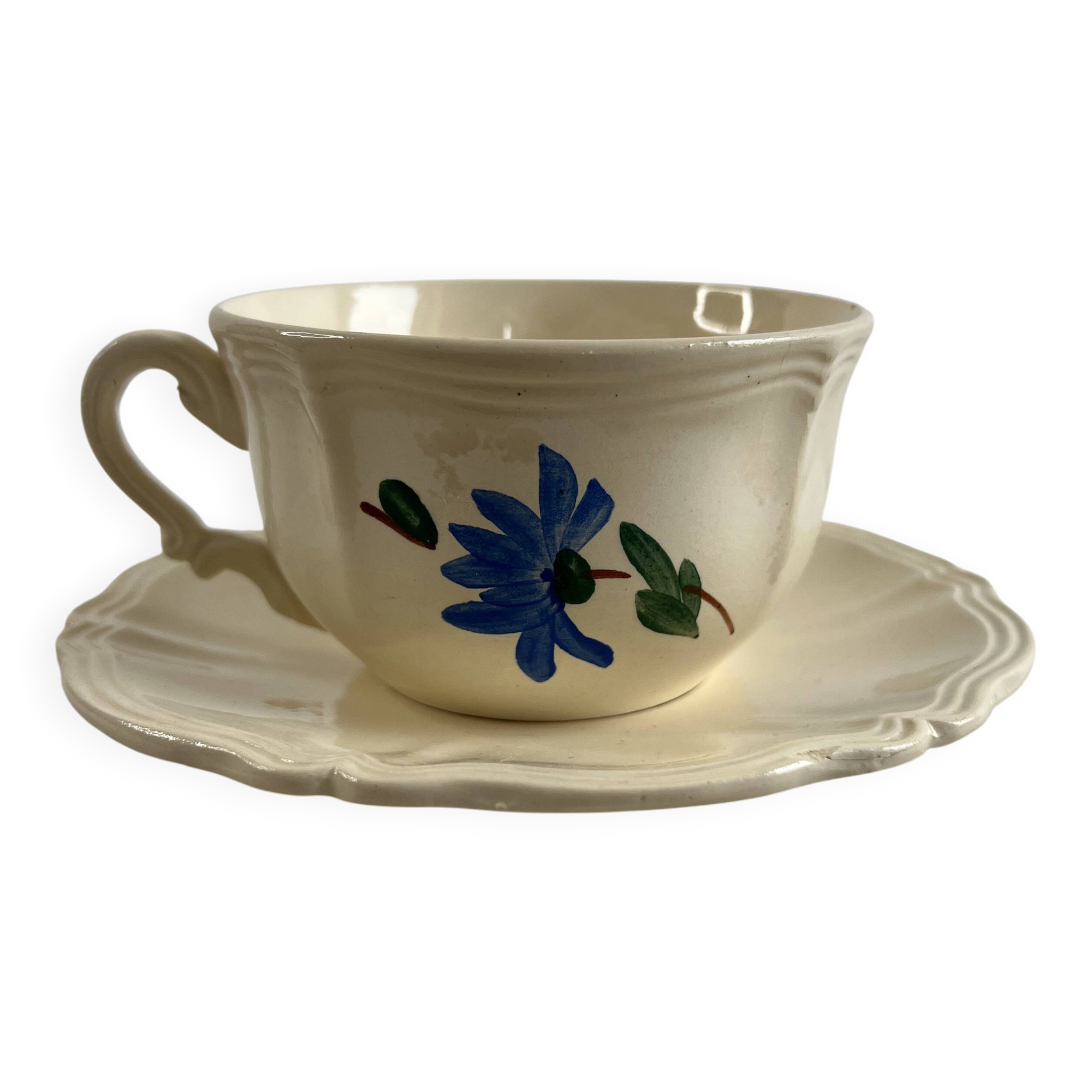 Iron earth tea cup Sarreguemines and Digoin
