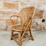 Children's armchair in chestnut basketry