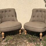Pair of toad armchairs