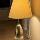 Contemporary design floor lamp in opaline glass and chrome metal