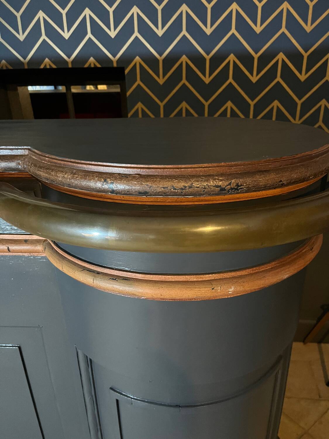 Bar, painted wooden counter