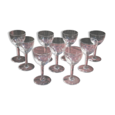 8 old glasses in porto aperitif in cut glass
