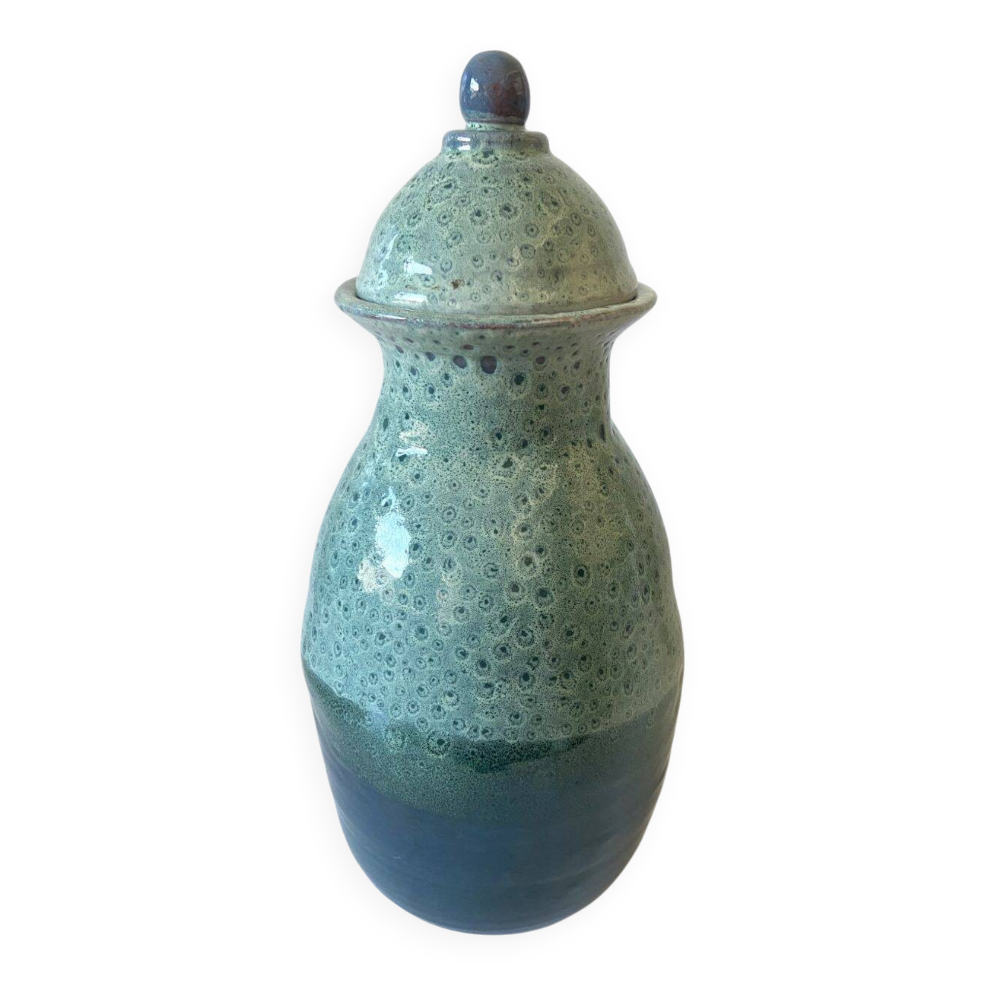 Unusual Vase/Pot/Urn, Glazed Terracotta Ceramic, Red, Signed "DP"