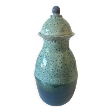 Unusual Vase/Pot/Urn, Glazed Terracotta Ceramic, Red, Signed "DP"
