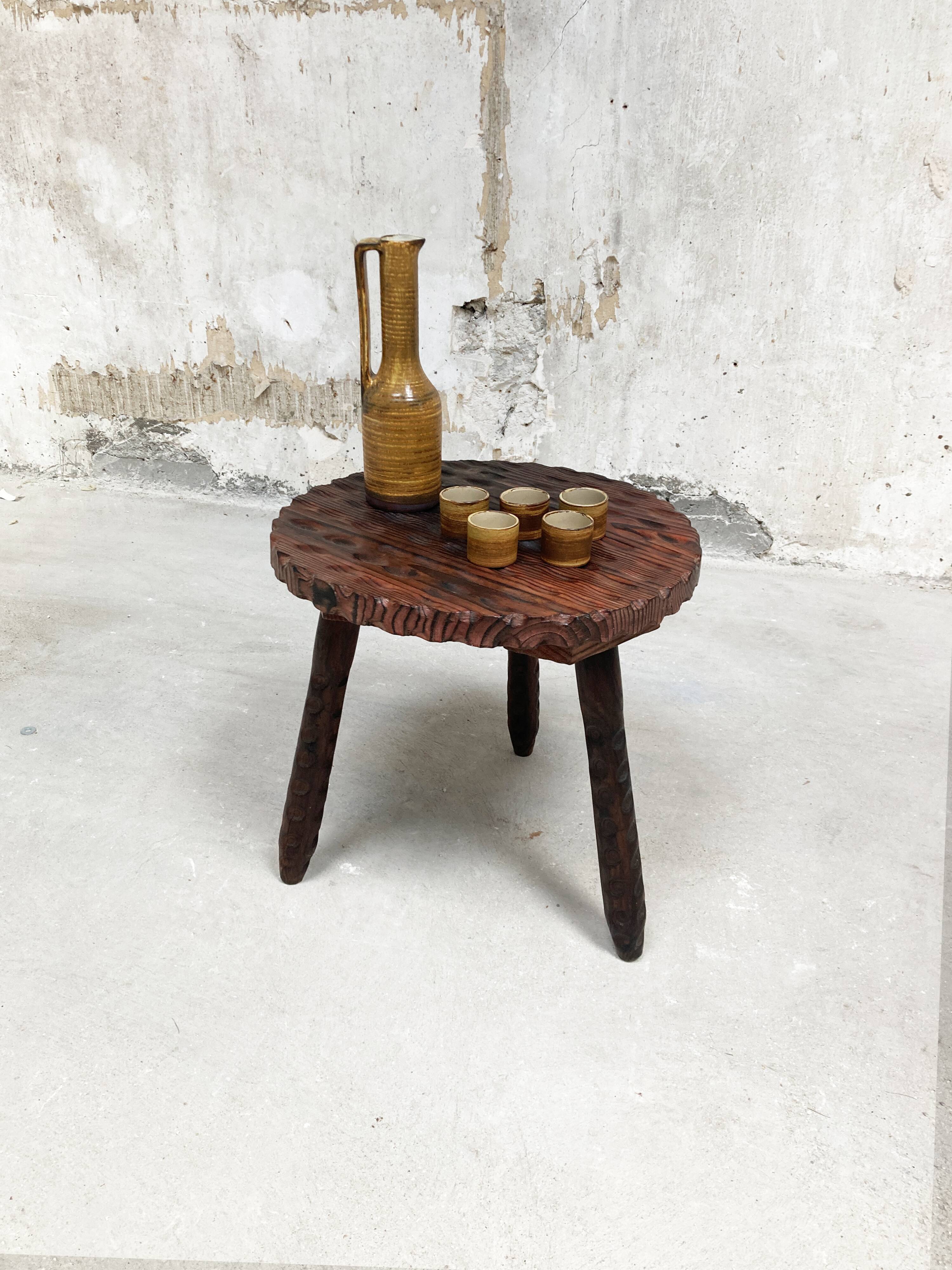 Brutalist tripod coffee table