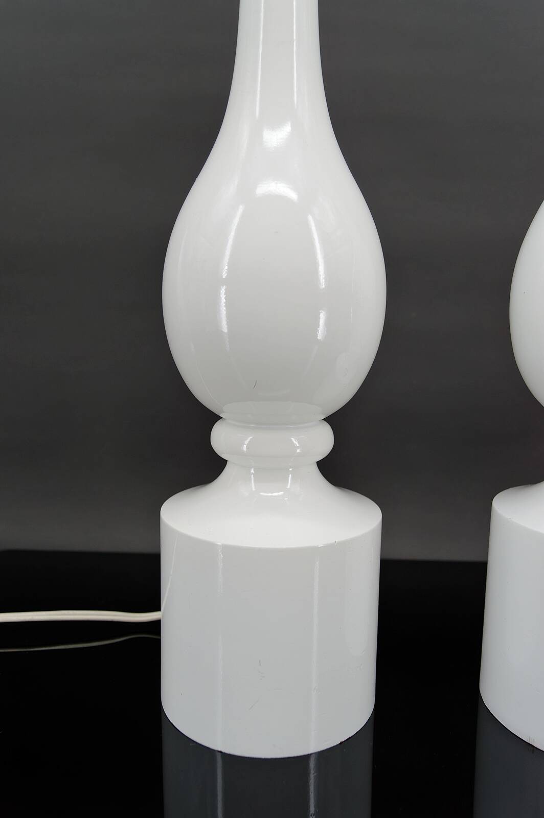 Pair of white lamps by Philippe Capelle, France, Circa 1970