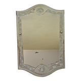 Large vintage Venetian style engraved mirror, 81 x 53 cm, 1950