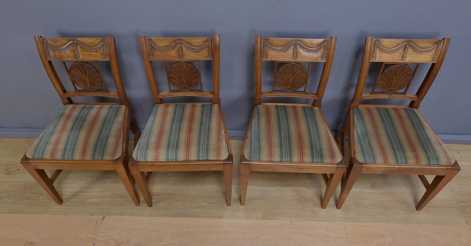Set of 12 Provençal Chairs in Cherry Wood – Mid 20th Century
