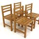 Set de 4 chaises scandinave en pin, Suède, 1970