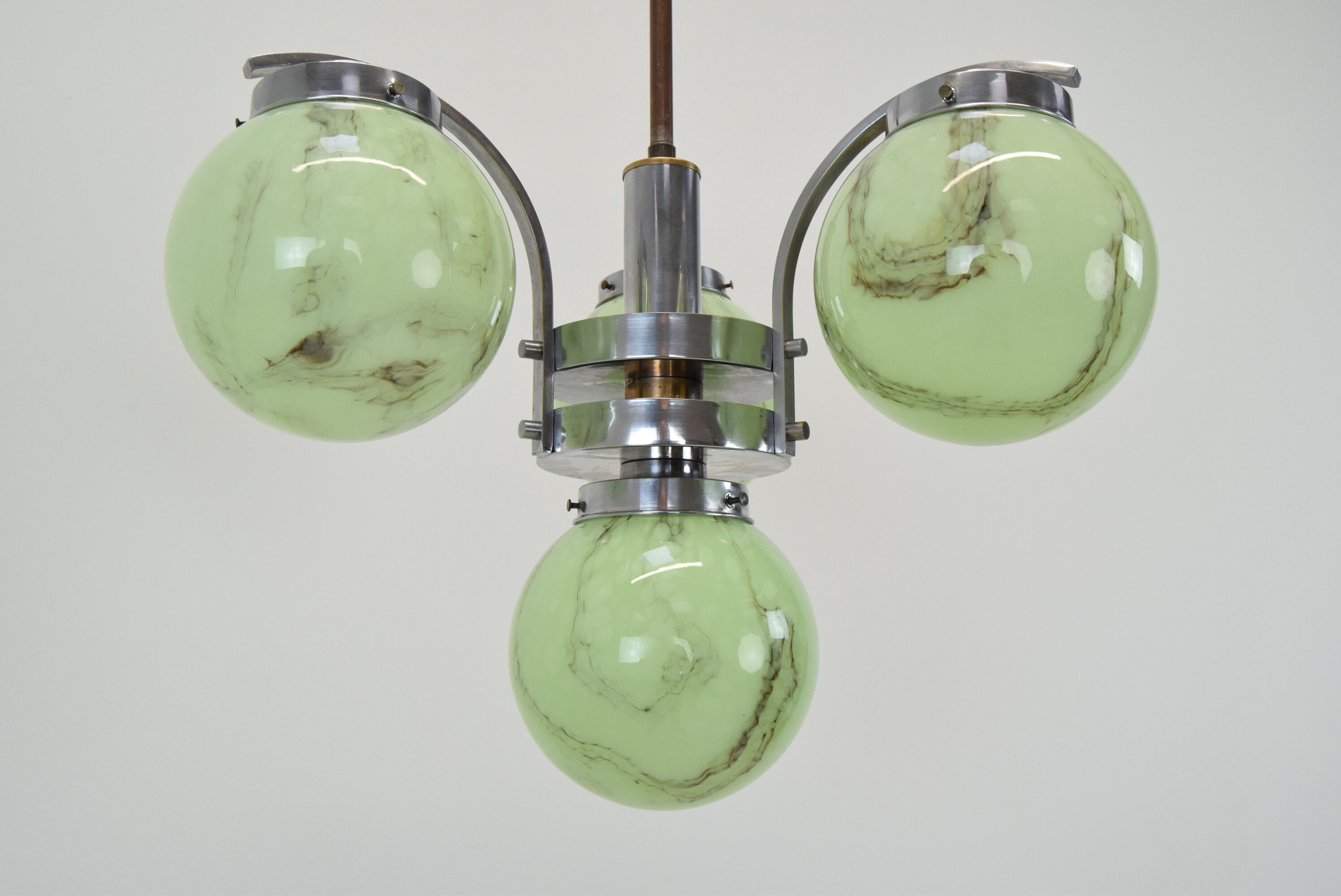 Art deco chrome chandelier,1930's.