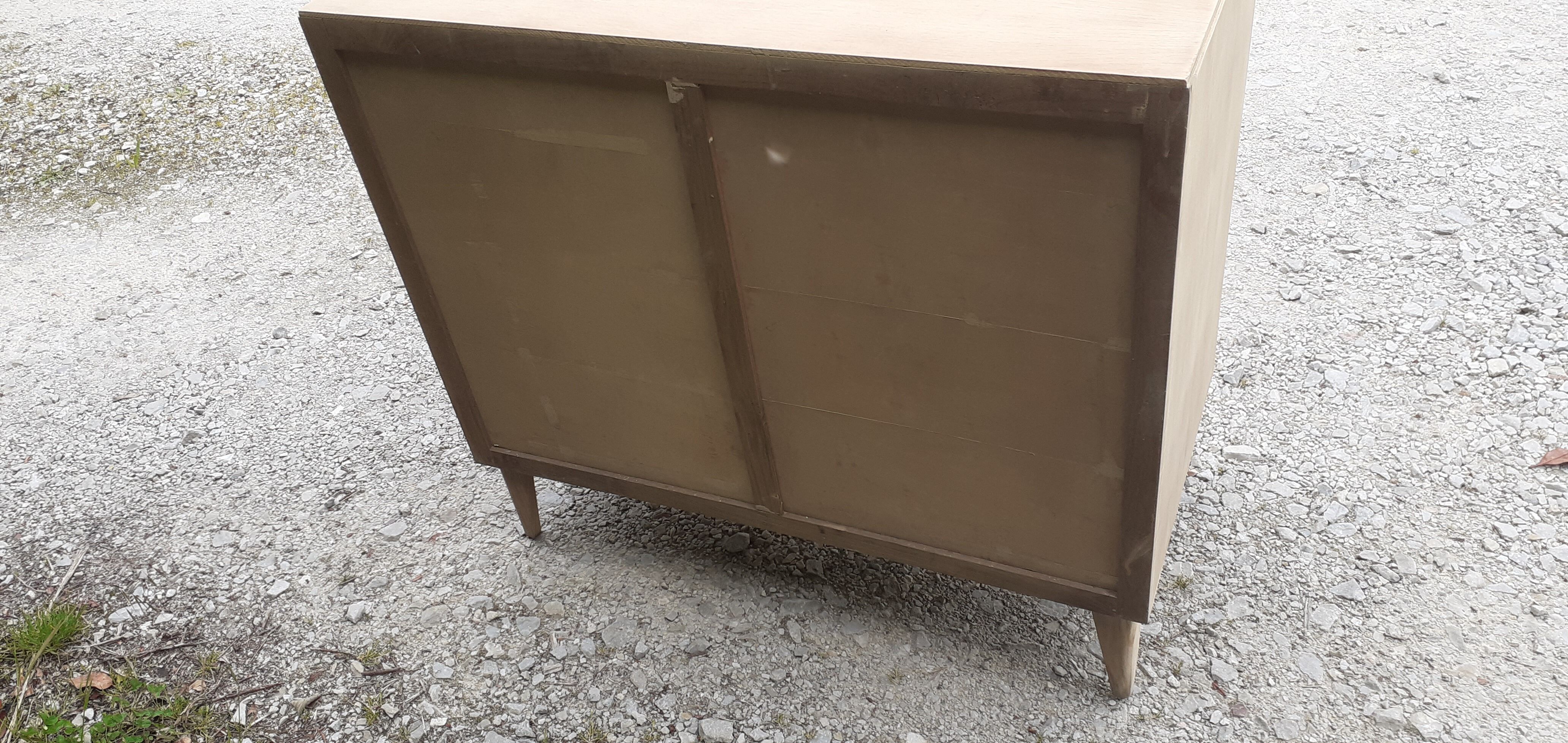 Dresser 4 drawers feet compass vintage raw wood