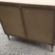 Commode 4 tiroirs pieds compas bois brut vintage