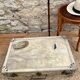Old wood and leather suitcase