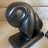 Pair of CAB Art Deco Ceramic Ram Bookends