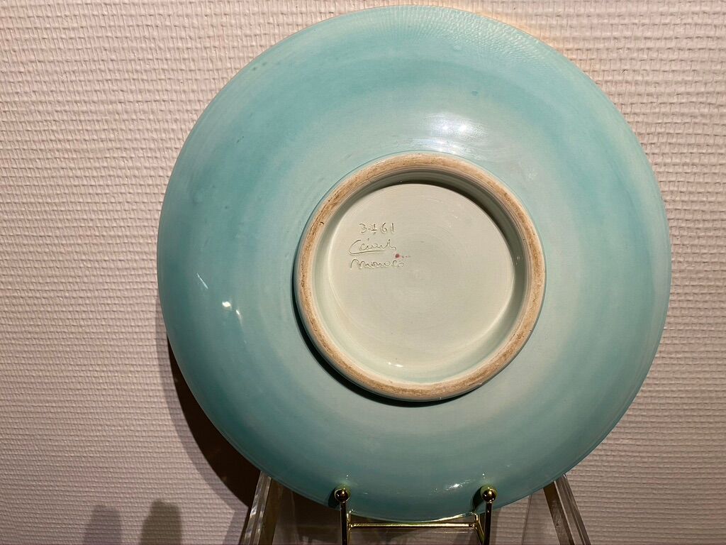 Large ceramic dish Cedar Monaco Vallauris 1950