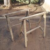 Pair of old wooden trestles