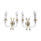 Pair of bronze arrow sconces