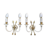 Pair of bronze arrow sconces