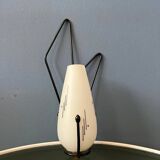 Mid-century Philips opaline glass sconce wall lamp with black frame