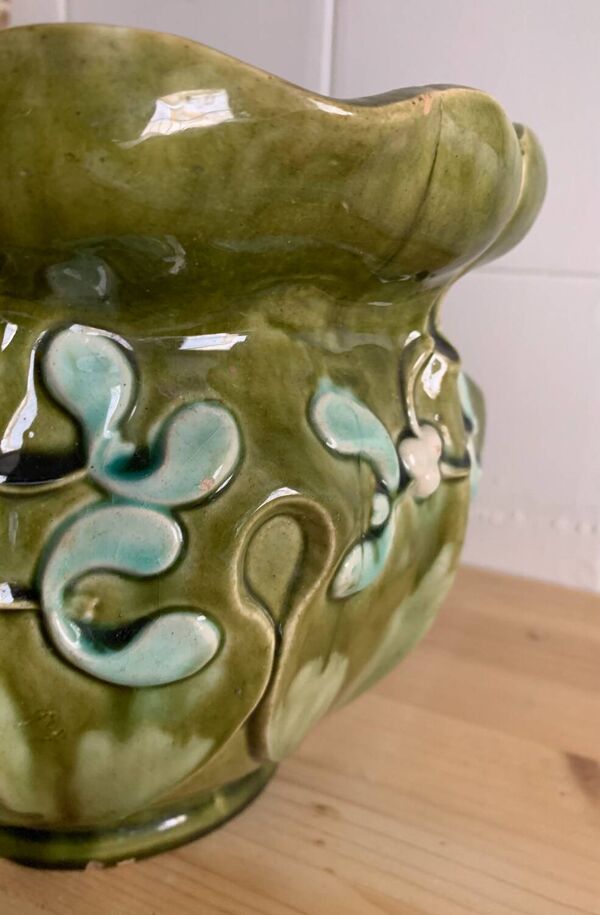 Grand cache pot en barbotine