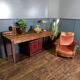 Table de ferme française antique en bois fruitier