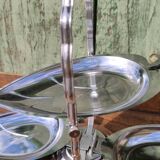 Vintage foldable table holder in silver metal
