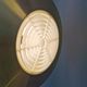 Minimalist and elegant gold coloured hanging lamp designed by Ejnar B. Mielby for Danish LYFA