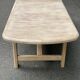 Extendable dining table in solid elm, Maison Regain brutalist 70s.