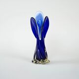 Cobalt vase, Murano glass, Italian design, 1960s, made in Italy