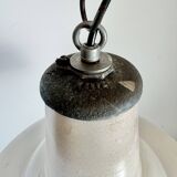 Industrial British White Enamel Factory Pendant Lamp from Benjamin, 1960s