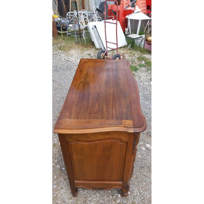 19th Century Walnut and Brass Commode, 3 Drawers