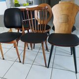 Suite de 6 chaises Bistrot Baumann dépareillées vintage