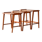 1960s Scandinavian Nesting Tables in Mahogany